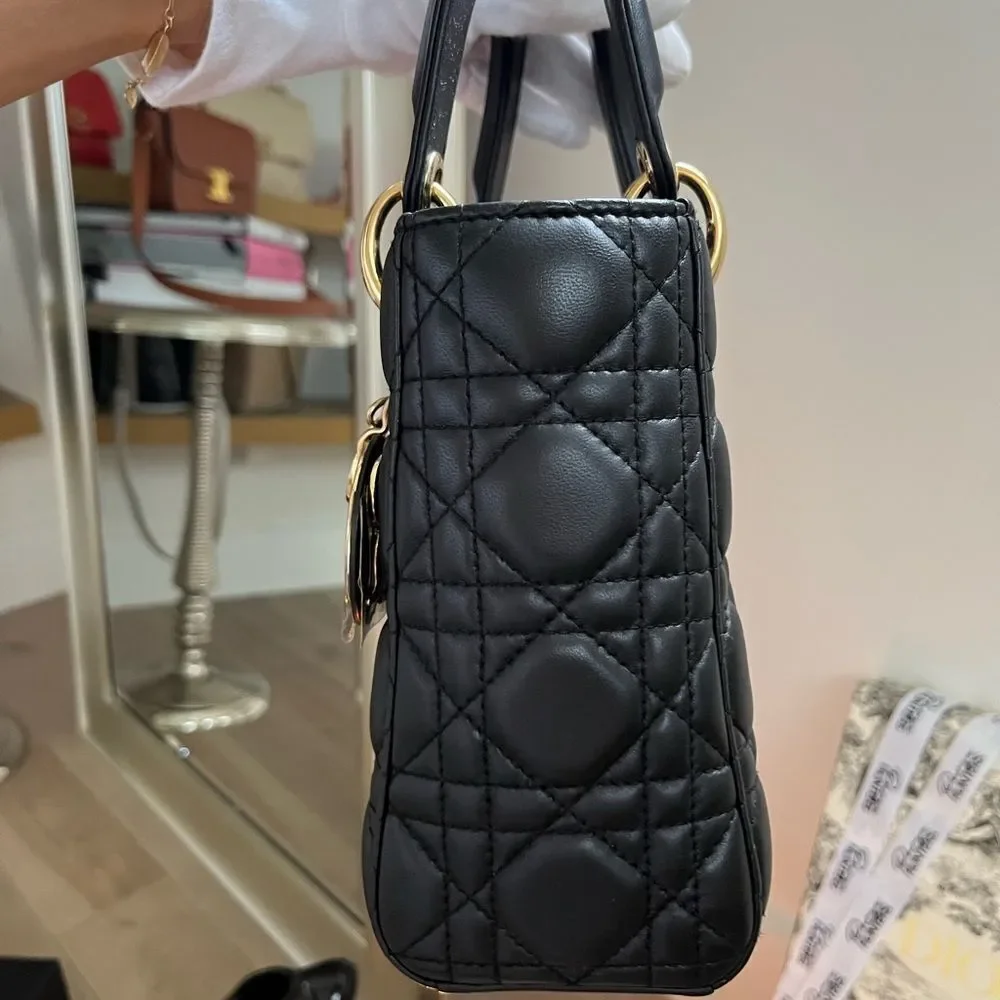 100% authentic Dior lady dior small 3 badge my abc black GHW - Picture 6 of 12